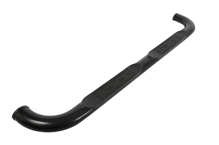 DZ373539 – DEE ZEE Nerf Bar, With Step Pads 4 Inch Oval Bent Powder Coated Black Steel With End Caps Rocker Panel Mou...